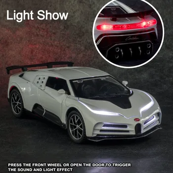 1/32 Lydinio Automobilio Modelį Žaislas Diecast Bugatti DIVO Super Sport Automobilių Modeliai Traukti Atgal, Garso, Šviesos, La Voiture Noire Transporto priemonės Vaikams