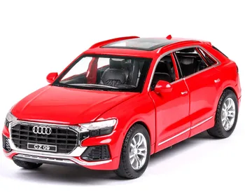 1:32High modeliavimas Audi Q8, su garso, šviesos, traukti lydinio žaislai automobilio modelio, žaislai vaikams