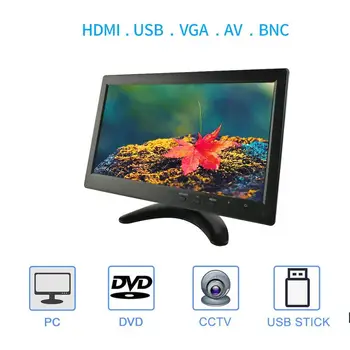 10.1 Colių 1280x800 LCD Touch Mini Kompiuterio Ekrane LED Ekranas 2Channel Vaizdo Įvesties Saugumo Ekranas su Garsiakalbiu HDMI VGA