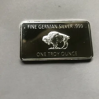 100 vnt nemagnetiniai Buffalo bar 1 OZ sidabro padengtą Geltonas akmuo parkas gyvūnų luito ženklelis 50 mm x 28 mm, kolekcines, barai