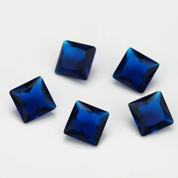 100vnt 3x3~10x10mm Kvadrato Formos Prarasti Akmens Tamsiai Mėlynos Spalvos Stiklo Sintetinių Brangakmenių Papuošalai 