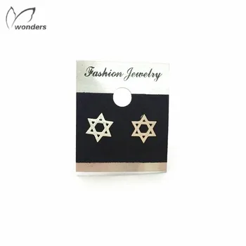 10Pair Dropship Žydų Papuošalai Magen Žvaigždė Davidas Stud Auskarai Aukso spalvos Izraelio Paprasta, Juvelyriniai dirbiniai Didmeninė Hexagram