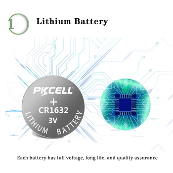 10vnt*2Card PKCELL CR1632 1632 DL1632 3V Ličio Baterijos Ląstelių Mygtuką Monetos Baterija