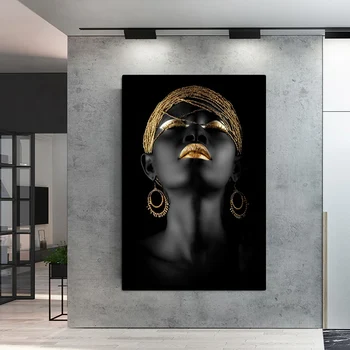 110*150cm didelio dydžio Afrikos Meno Moters Portreto Tapyba ant Drobės Juoda Skandinavijos Sienos Meno Plakatas Namų Puošybai be Rėmelio