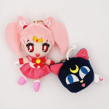 11cm, Gana Kareivis Sailor Moon Sailormoon Anime Pliušinis Žaislas Chibimoon & Luna-P Talismanas Nustatyti 20-metį Pliušas