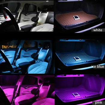 12pcs Canbus Baltos LED Lemputės Interjero Paketas Rinkinys 2007-2012 M. Mazda CX-7 CX7 Žemėlapis Dome Kamieno Licencijos numerio ženklo Žibintas rožinė