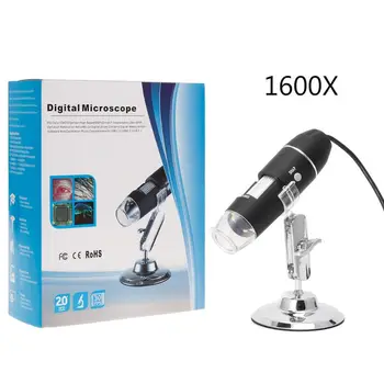 1600X USB Skaitmeninis Mikroskopas su Kamera Endoskopą 8LED didinamasis stiklas su Paspaudę Stendas
