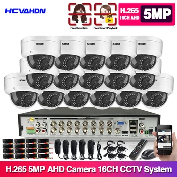 16CH CCTV DVR Sistema HAINAUT DVR NVR, 1920P 5.0 Megapikselių IR Apsaugos Kameros 5MP Vaizdo Stebėjimo Sistemos Komplektas HD 16ch DVR Komplektas