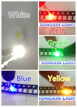 2000pcs/daug 3528 SMD LED Raudona/Žalia/Ice Blue/Yellow/Šilta Balta/Oranžinė /Uv Violetinė/Rausva 3528(1210) Diodai Pack Rinkinio 3.5*2,8 MM RGB