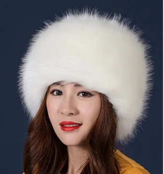 2018 Lady rusijos Erkių Purus imitacija Lapės Kailio Kepurę Moterims Skrybėlės Lankelis Žiemos Earwarmer Slidinėjimo Kepurę Moterų Skrybėlės Rudenį, žiemą