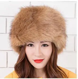 2018 Lady rusijos Erkių Purus imitacija Lapės Kailio Kepurę Moterims Skrybėlės Lankelis Žiemos Earwarmer Slidinėjimo Kepurę Moterų Skrybėlės Rudenį, žiemą