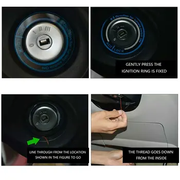 2019 Dewtreetali Automobilių uždegimo raktų žiedas, led apšvietimas, lipdukai, auto reikmenys Ford Focus 2 Židinio 3 Kuga Mondeo