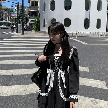 2020 m. Nauja Japonų Gothic Lolita Tvarstis Suknelė Mergina Derliaus Dizaineris Mini Suknelė Japonija Stiliaus Kawaii Drabužių Patenka Suknelės Moterims