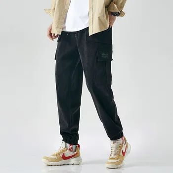 2020 m. Pavasarį, Rudenį Plius Dydis Velvetas Krovinių Kelnės Vyrams Poilsiu Hip-Hop Baggy Pants Streetwear Kelnės 6XL 7XL 8XL