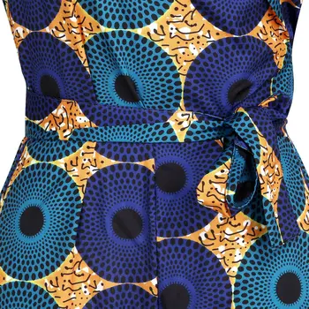 2020 metų vasaros afrikos moterų seksualus v-kaklo, ilgomis rankovėmis spausdinti poliesteris ilgai jumpsuit afrikos drabužių afrikos drabužiai moterims