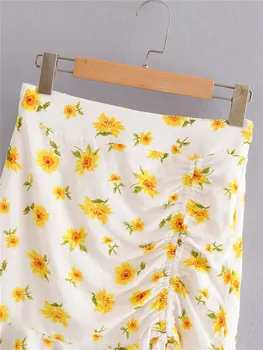 2020 metų vasaros naujas mados derliaus raišteliu spausdinti slim susiėmę trumpą mini sijonai moterims faldas mujer