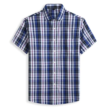2020 Naujas 5XL 6XL 7XL 8XL Plius dydžio vyriški trumpomis rankovėmis marškiniai vyriški Verslo Atsitiktinis Palaidų Pledas Marškiniai Prekės ženklo drabužių