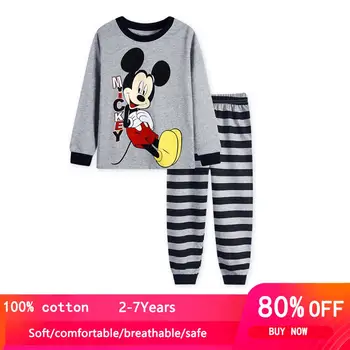 2020 Naujas Berniukams Ilgomis Rankovėmis Pižamos Vaikams Mickey Pižama Kūdikių Medvilnės Pijama Vaikų Sleepwear Mergaičių Drabužių Rinkinius Kūdikio Nešioja