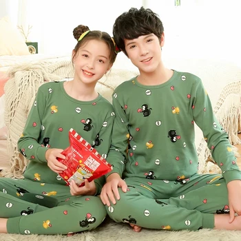 2020 Paauglių Pižama Didelių Berniukų, Mergaičių Drabužiai Sleepwear Vaikams Medvilnės Naktį Homewear Paaugliams Pižamos Vaikams ilgomis rankovėmis Pijamas