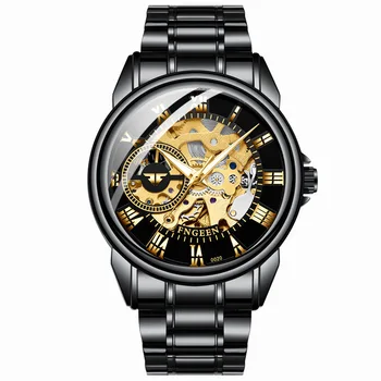 2020 Prabangūs vyriški Mechaninė Žiūrėti Mados Verslo Vandeniui Automatinis Laikrodžiai Vyrams Aukso Plieno Diržas Šviesos Laikrodžiai