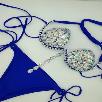 2020 venera atostogų kalnų krištolas bikini komplektas bling akmenys, maudymosi kostiumėliai, diamond seksualių moterų maudymosi kostiumas, paplūdimio biquini
