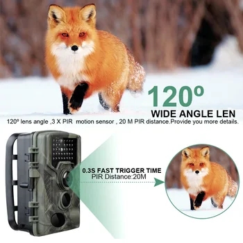 20MP 1080P HD Kamera Gyvūnijos Infraraudonųjų spindulių Medžioklės HC800A Gyvūnijos Belaidės Stebėjimo Stebėjimo Kameromis, Medžioklės Vaizdo Kamera