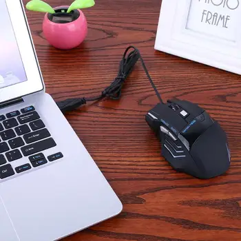 2400DPI LED 7 Mygtuką Optinė USB Laidinio Žaidimų Pelės Ergonomiškas Dizainas Profesionalus Žaidimas Pelės, Nešiojamų Gaming Mouse Pro Gamer