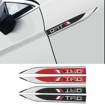 2vnt 3D Pusėje Automobilių TRD Laišką Paramos Sporto Lipdukai Metal Blade Emblema Lipdukas Už Toyotas KARŪNA REIZ COROLLA Camry Automobilių Stilius