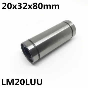 2vnt LM20LUU ilgas tipas 20x32x80mm 20mm tiesinį rutulinį guolį Linijiniai Vadovai Linijiniai Optinės ašies guoliai