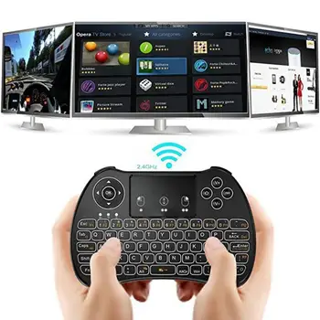 3 Spalvų Apšvietimu I8 Mini Wireless Keyboard 2,4 ghz lietuvių rusų 3 Spalva Oro Pelė Su Touchpad Nuotolinio Valdymo Android TV Box