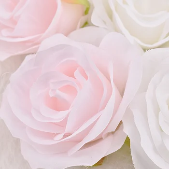 30pcs 8cm Balta Rožė Dirbtinio Šilko Gėlių Galvų 