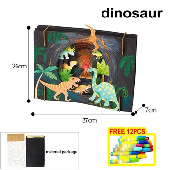 3D dinozaurai piešimo žaislų rinkinys Dažymo vaikų žaislai darželio švietimo 
