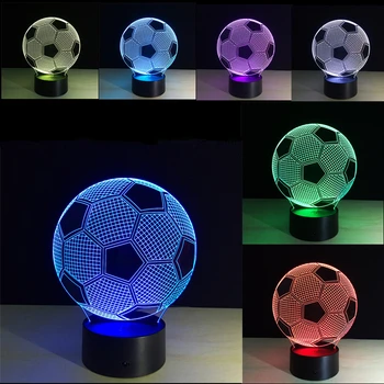 3D Futbolo, Krepšinio, Naktinis Apšvietimas RGB 7 Spalvų Nuotolinio Valdymo Jubiliejų Dovana--Dropshipping Verslo Prioritetas Siuntimas