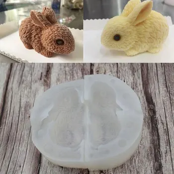 3D Triušis Easter Bunny silikono minkštas pyragas formų šokolado sugarcraft pelėsių už keksiukų dekoravimo gyvūnų kepimo įrankius, virtuvės
