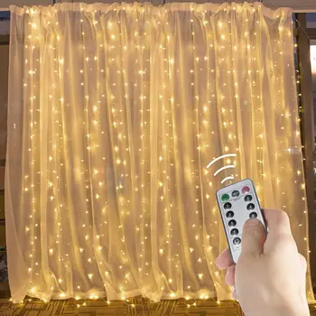 3m LED pasakų žibintai girliandą užuolaidų lempos Nuotolinio valdymo pultas USB string žibintai, naujieji Metai, Kalėdiniai papuošalai, namų miegamojo lango