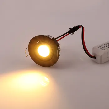 3W LED Mini COB LED Downlight Pritemdomi Embedded Lubų Apšvietimas Iškirpti Skylę 42mm Black Vonios/Spintos/Virtuvė Šviesos