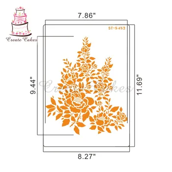 4 Vnt/Set Snaigės & Gėlių, Rožių Sugarcraft Minkštas Pyragas Apdaila Tiekimo Įrankis Tortas Trafaretai Dizaino Šablonai