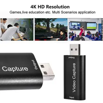 4K HDMI USB 2.0 3.0 Video Capture Card Vaizdo Įrašymo Lange PC Žaidimas Live Transliacijos Vaizdo įrašymo Mic In, Audio Out