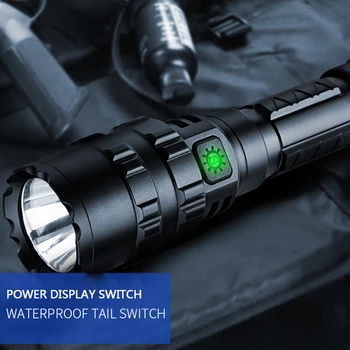 60000Lums Taktinis LED Žibintuvėlis Ypač Ryškus L2 Medžioklės šviesos USB Įkrovimo Vandeniui Žibintuvėlis šviesa, 5 Režimai, iki 1*18650