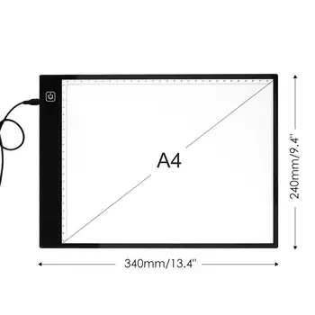 A4 formato Piešimo Tablet Grafinis Rašyti Skaitmeninis Bandomųjų Egzempliorių Trinkelėmis Valdybos LED Šviesos Lauke Diamond Tapyba, Eskizas Pataisų kalnų krištolas