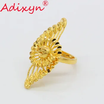 Adixyn Dubajaus Aukso Spalvų keičiamo dydžio Žiedas Moterims/Paauglio Artimieji Rytai/Dubai/Etiopijos/Afrikos Vestuvės Juvelyrika Dovanos 072402