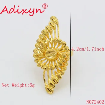 Adixyn Dubajaus Aukso Spalvų keičiamo dydžio Žiedas Moterims/Paauglio Artimieji Rytai/Dubai/Etiopijos/Afrikos Vestuvės Juvelyrika Dovanos 072402