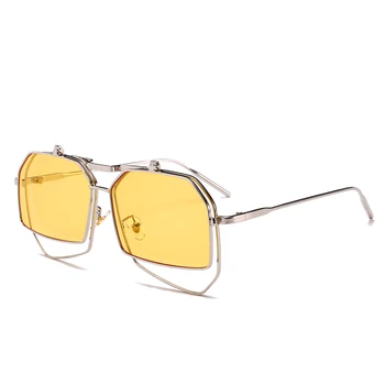 Aikštė akiniai nuo saulės moterims 2018 prabangos prekės unikalus raudona geltona derliaus negabaritinių didelis ponios mados saulės akiniai oculos feminino