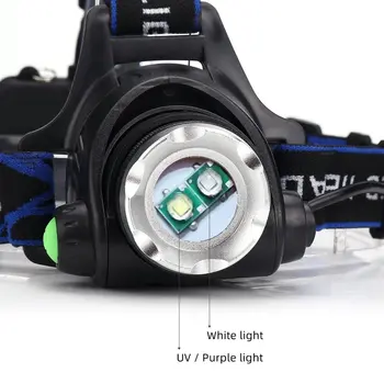 Alonefire HP79-WU daugiafunkcinis galvos lempa led ultravioletinė uv zoomable žibintai žibintuvėlis žibintų fakelas