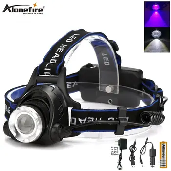 Alonefire HP79-WU daugiafunkcinis galvos lempa led ultravioletinė uv zoomable žibintai žibintuvėlis žibintų fakelas