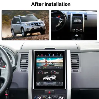 Android 9.0 Tesla Stiliaus Automobilio Radijo Vertikalaus Ekrano, NISSAN X-TRAIL, Primera 2007-GPS Navigacijos Diktofonas Daugiaformačių