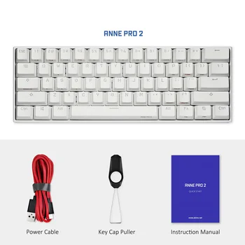 ANNE Pro2 Raudona Mėlyna Ruda Jungiklis Žaidimų Klaviatūra Mini Nešiojamą Bevielį bluetooth 60 proc., Mechaninė Klaviatūra Nuimamas Kabelis