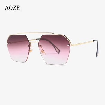 AOZE 2020 mados pusiau taškus hexago stiliaus kniedės akiniai nuo saulės moterų gradientas dizaino prekės ženklų akiniai nuo saulės oculos feminino UV400
