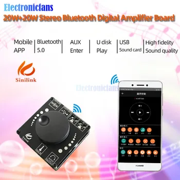 AP15H 20WX2 Bluetooth 5.0 Skaitmeninis Garso Galios Stiprintuvas Valdybos Modulis 12V 24V AUX USB Garso Plokštę APP Kontrolės AMP Amplificador