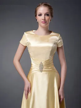 Aukso Motina Nuotakos Suknelės-line Bžūp Rankovėmis, Vakaro Suknelės Plius Dydžio Ilgas Elegantiškas Jaunikis Motinos Vestuvių Suknelės